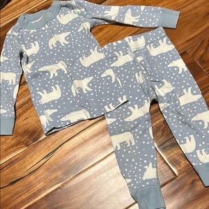 Hanna Andersson Blue and White Pajama Set with Polar Bear Design